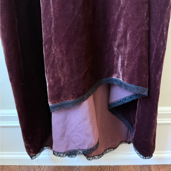 ZADIG & VOLTAIRE Risty Velvet Slip Dress Lace Silk Whimsigoth Fairy Grunge XS - Picture 4 of 7